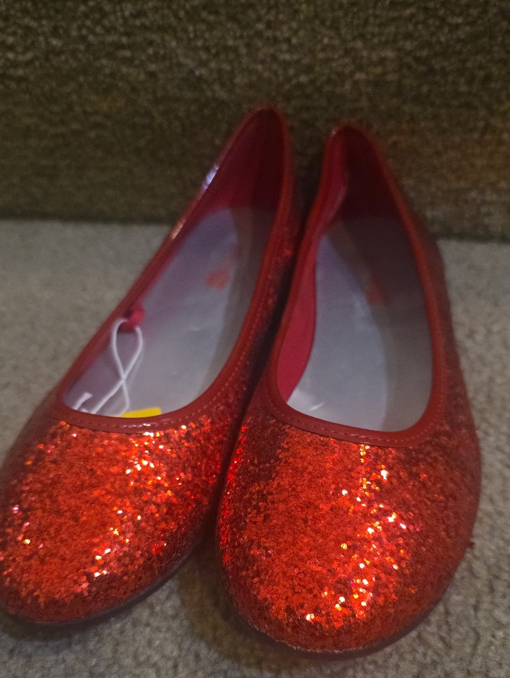 Red Glitter Ballet Flats
